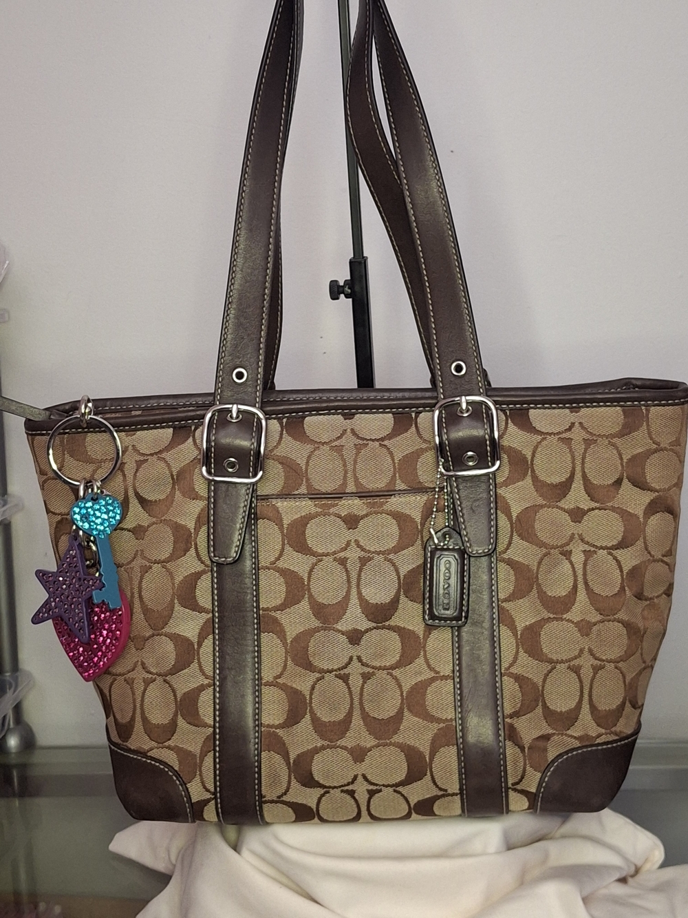 Vintage Coach Hampton Jacquard Signature Market Tote